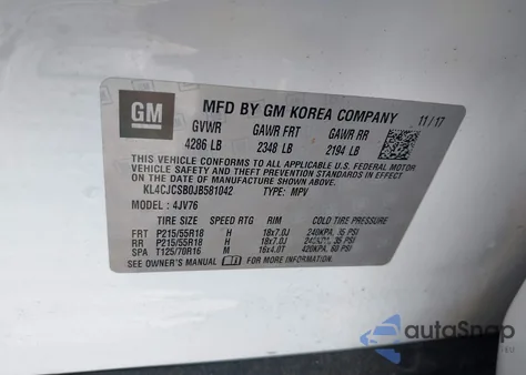 2018 Buick Encore Essence z USA, uszkodzony, nr VIN KL4CJCSB0JB581042